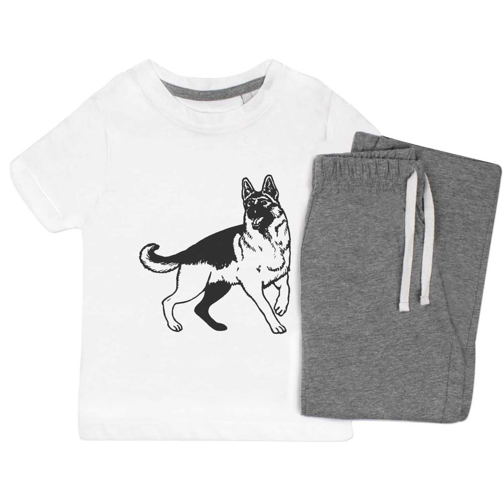 'Alsatian Dog' Kids Nightwear / Pyjama Set (KP016528)