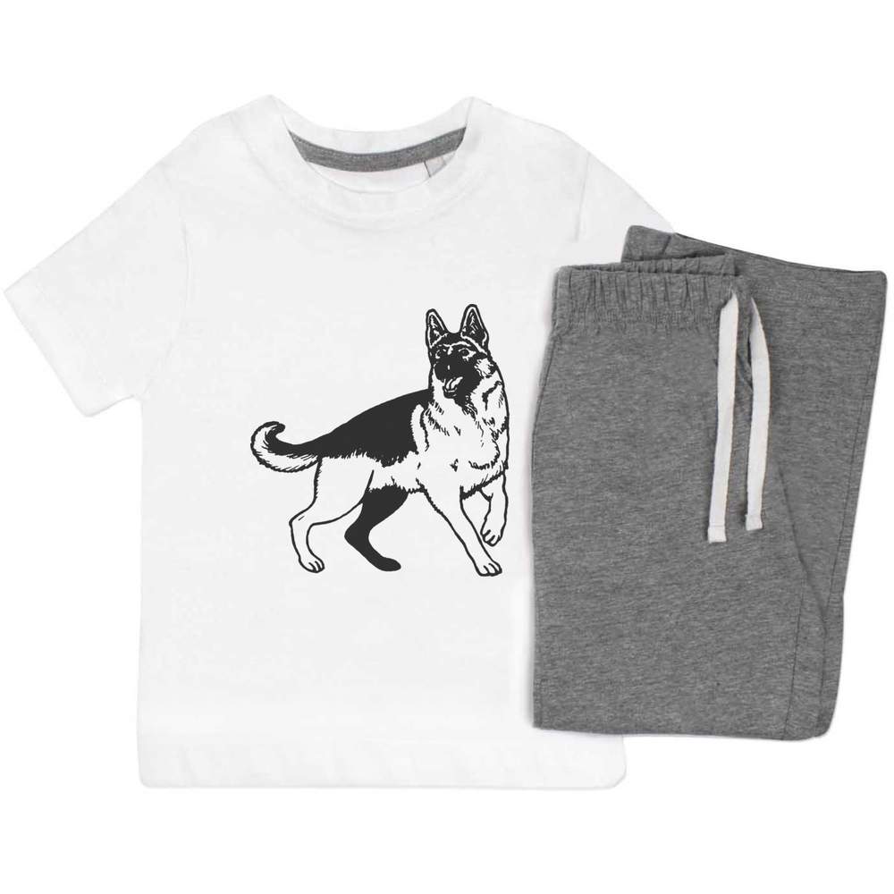 'Alsatian Dog' Kids Nightwear / Pyjama Set (KP016528)