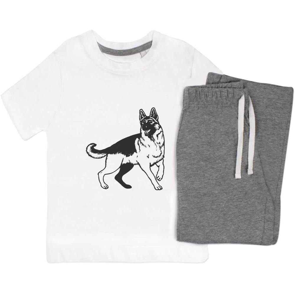 'Alsatian Dog' Kids Nightwear / Pyjama Set (KP016528)
