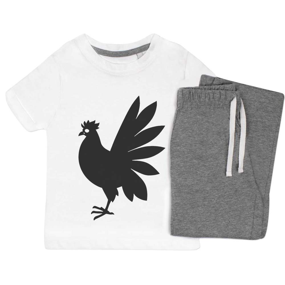 'Cockerel Silhouette' Kids Nightwear / Pyjama Set (KP043866)