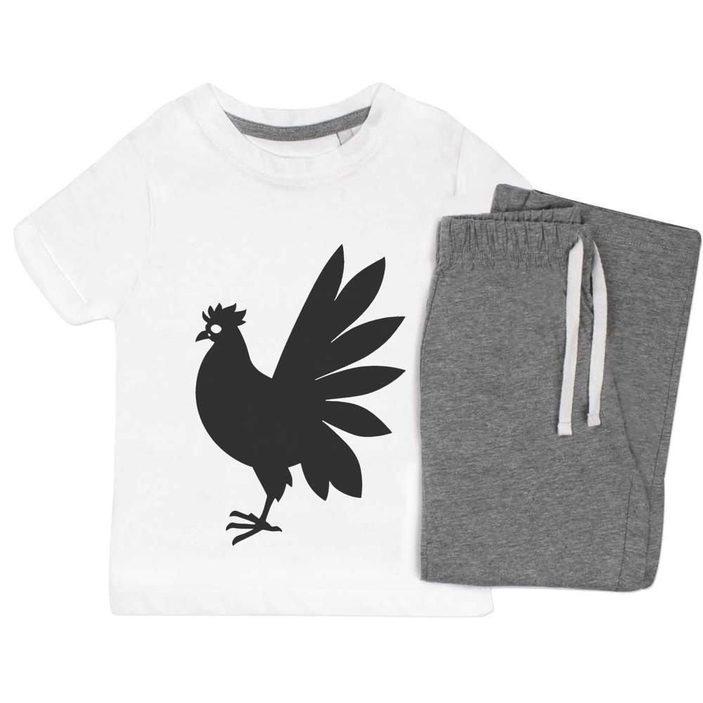 'Cockerel Silhouette' Kids Nightwear / Pyjama Set (KP043866)