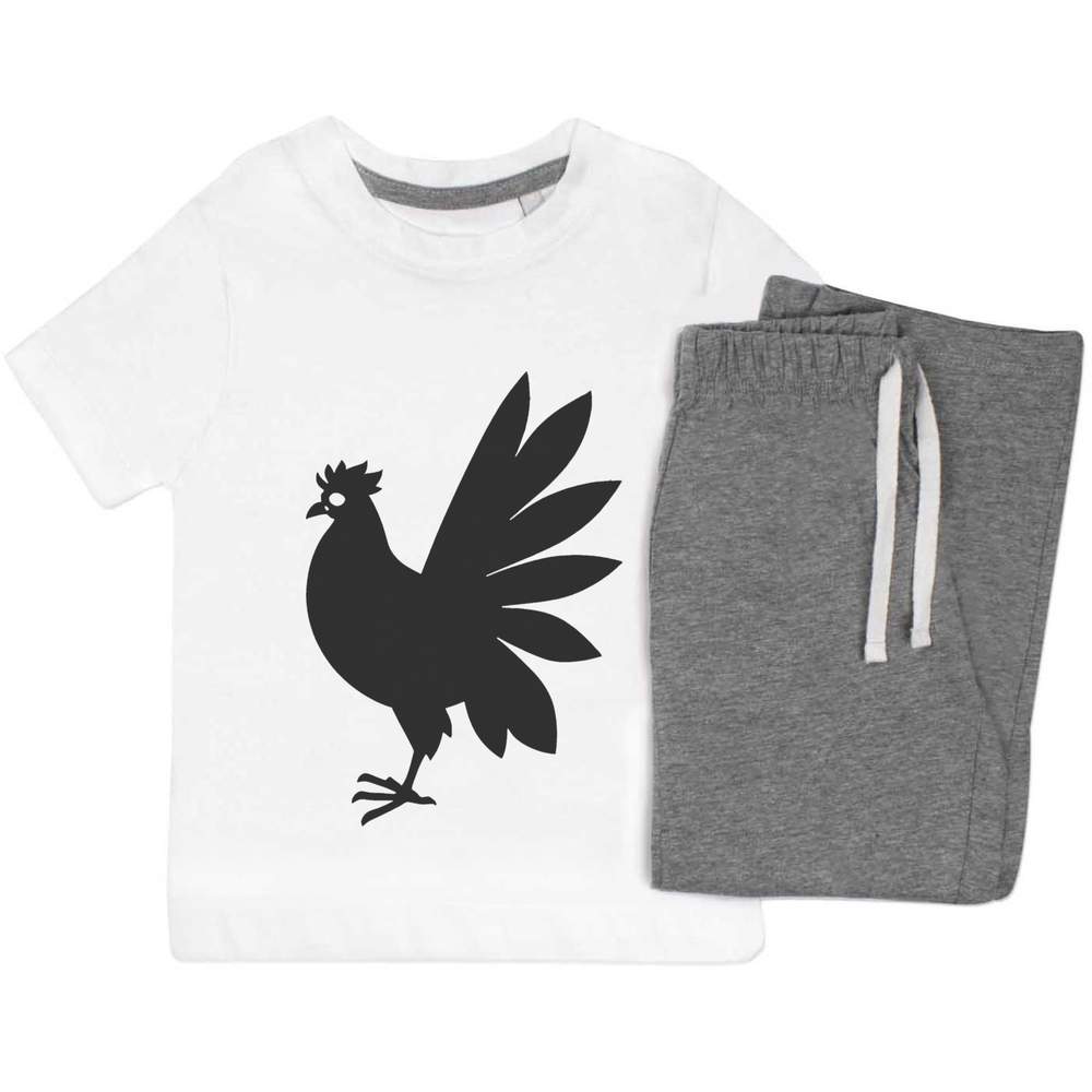 'Cockerel Silhouette' Kids Nightwear / Pyjama Set (KP043866)