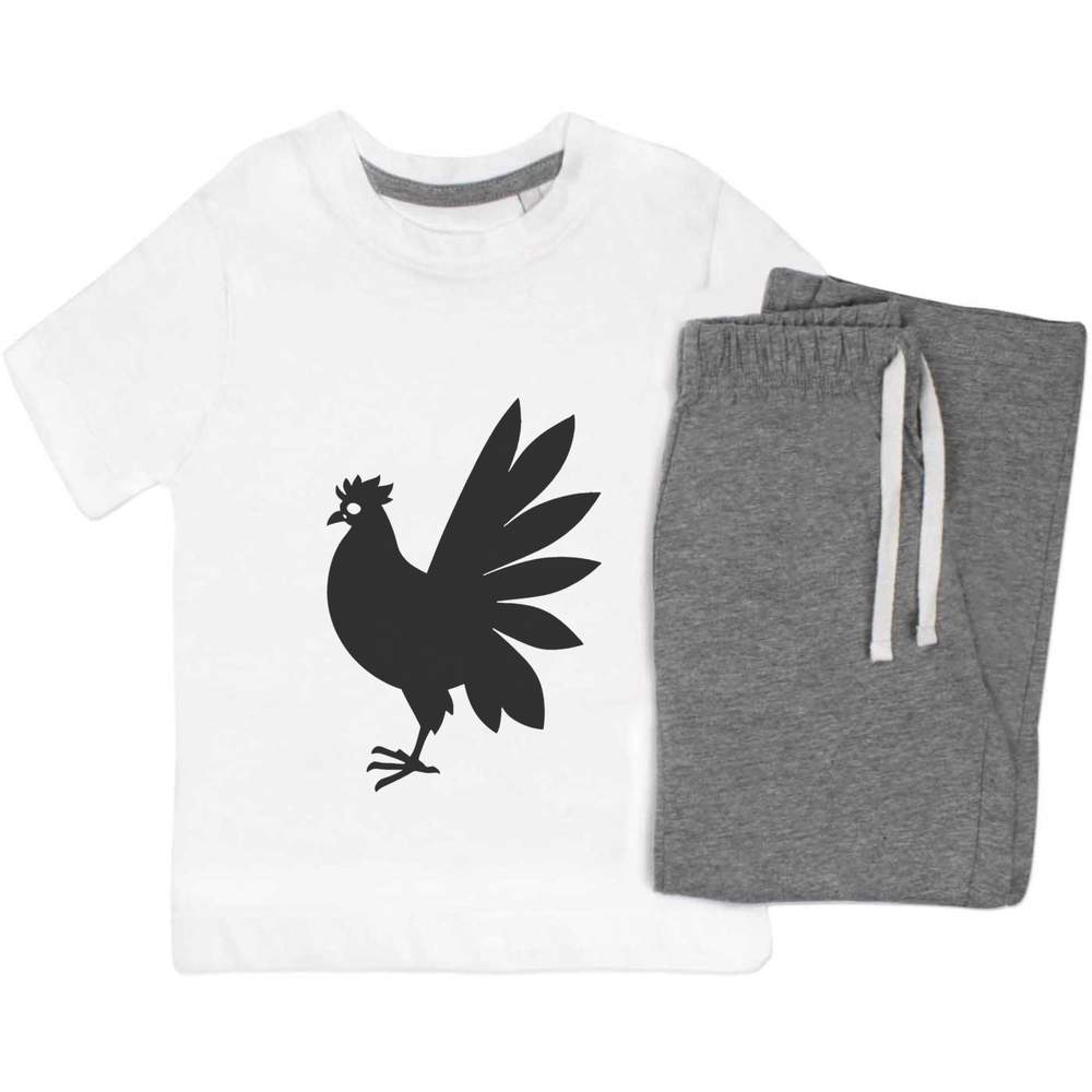 'Cockerel Silhouette' Kids Nightwear / Pyjama Set (KP043866)