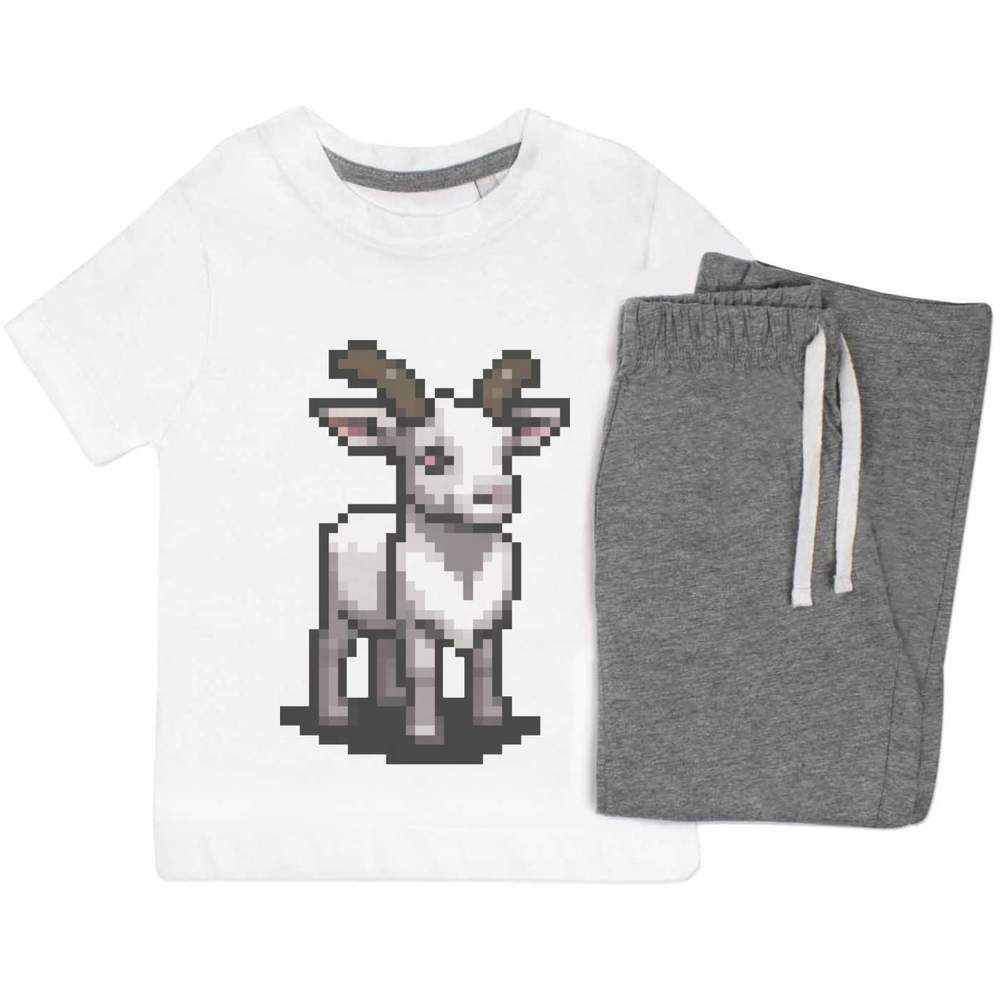 'Pixel Art Goat' Kids Nightwear / Pyjama Set (KP043956)