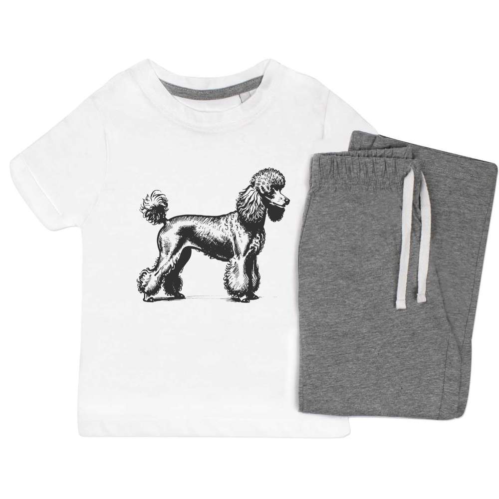 'Poodle On Show' Kids Nightwear / Pyjama Set (KP046205)