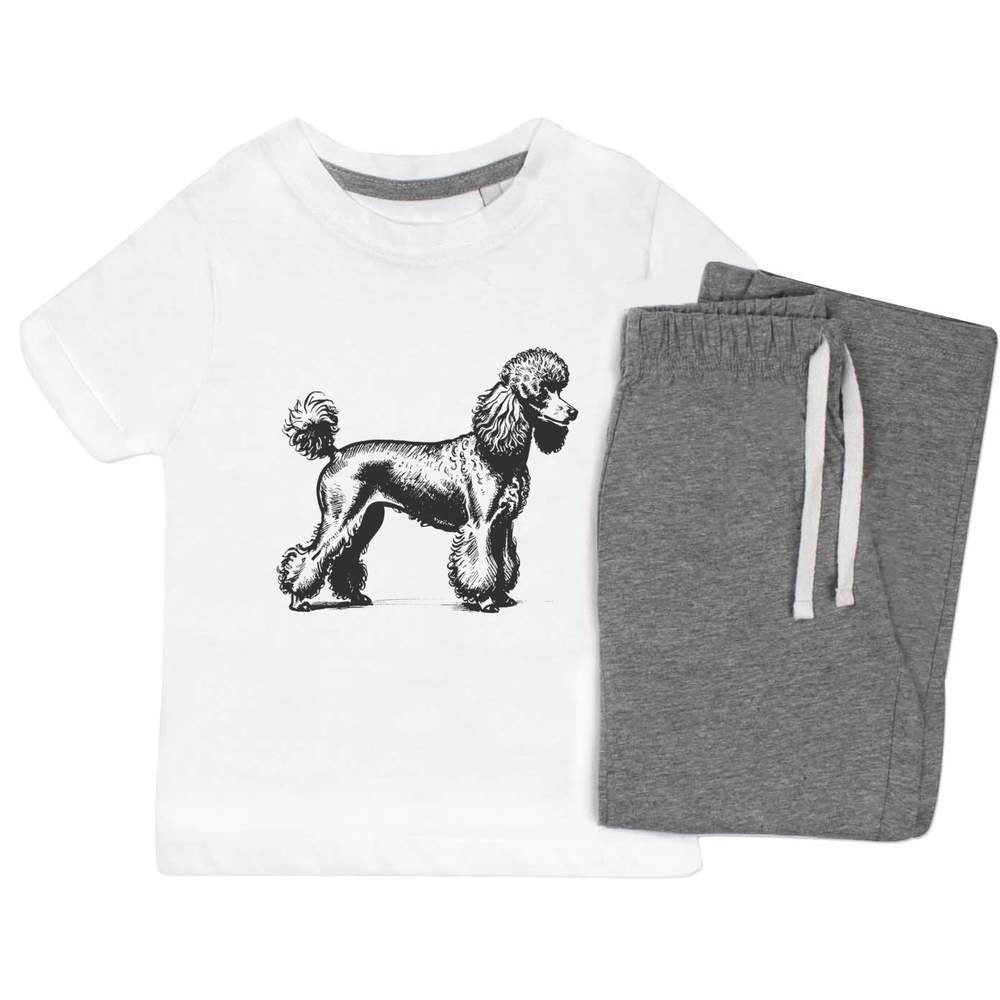 'Poodle On Show' Kids Nightwear / Pyjama Set (KP046205)