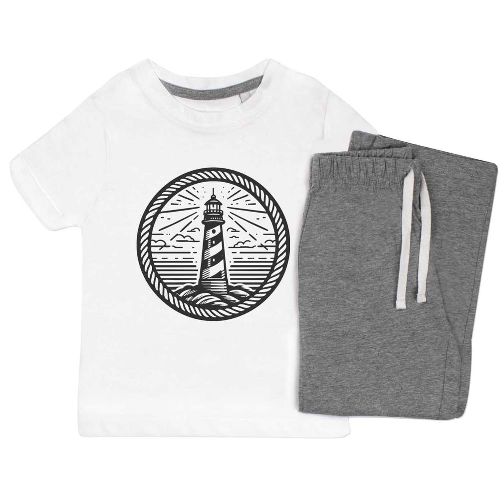 'Lighthouse And Rope' Kids Nightwear / Pyjama Set (KP047595)