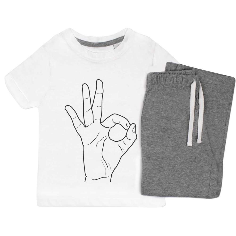 'Hand Sign Okay' Kids Nightwear / Pyjama Set (KP049836)