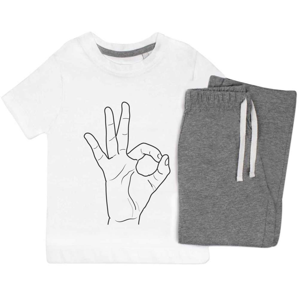 'Hand Sign Okay' Kids Nightwear / Pyjama Set (KP049836)