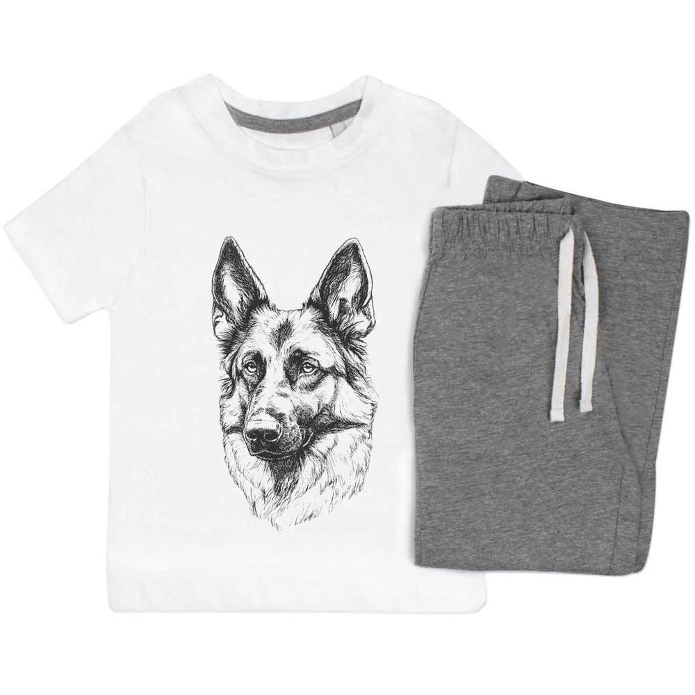 'German Shepherd Portrait' Kids Nightwear / Pyjama Set (KP053359)
