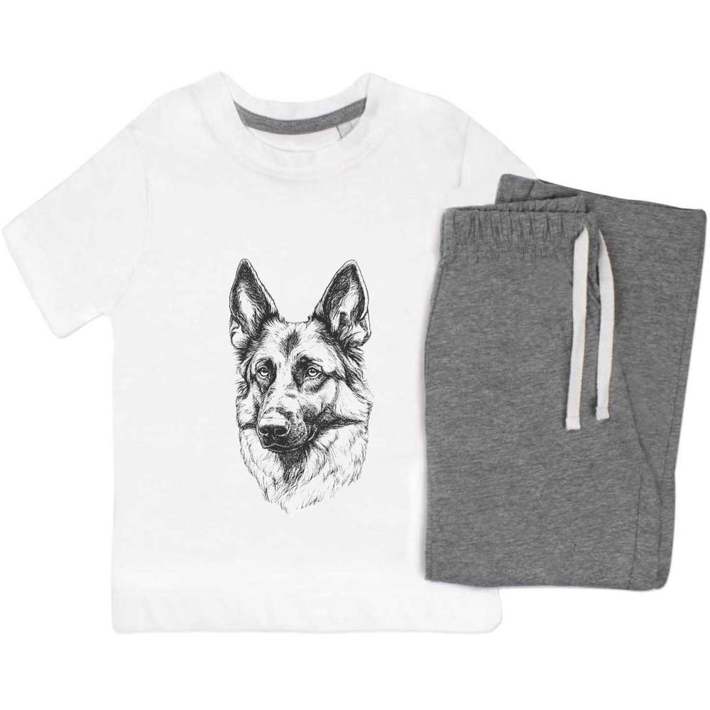 'German Shepherd Portrait' Kids Nightwear / Pyjama Set (KP053359)