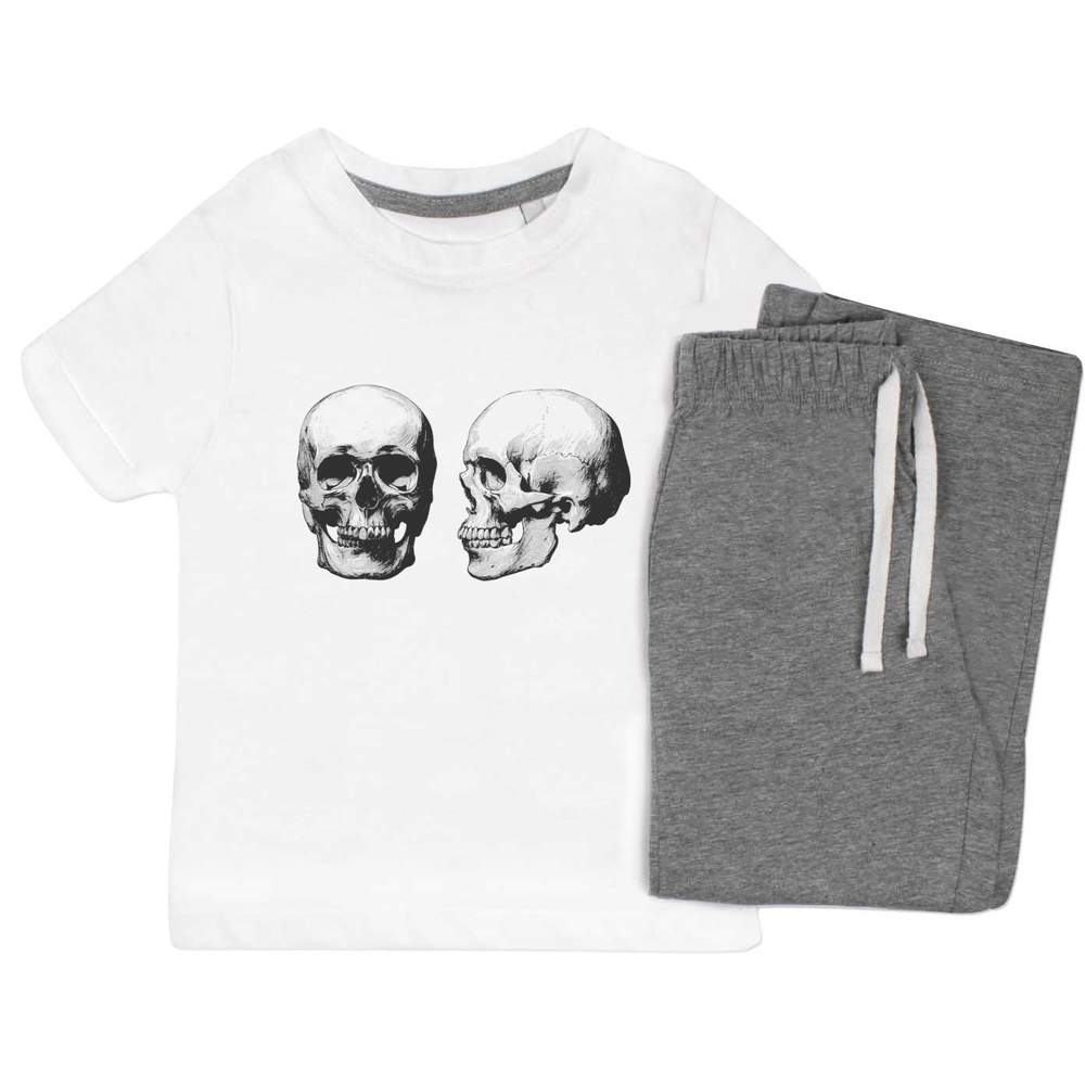 'Two Human Skulls' Kids Nightwear / Pyjama Set (KP053848)