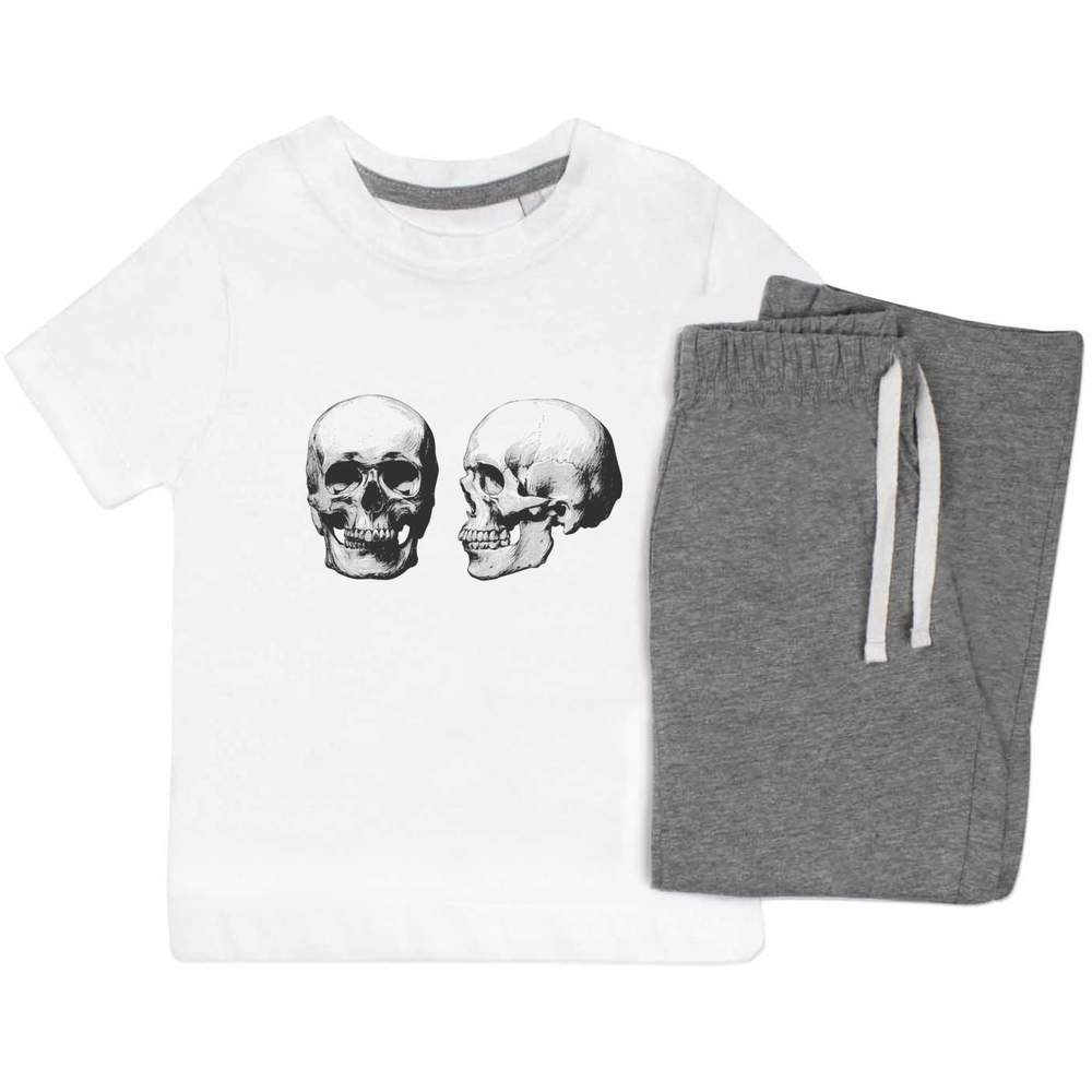 'Two Human Skulls' Kids Nightwear / Pyjama Set (KP053848)