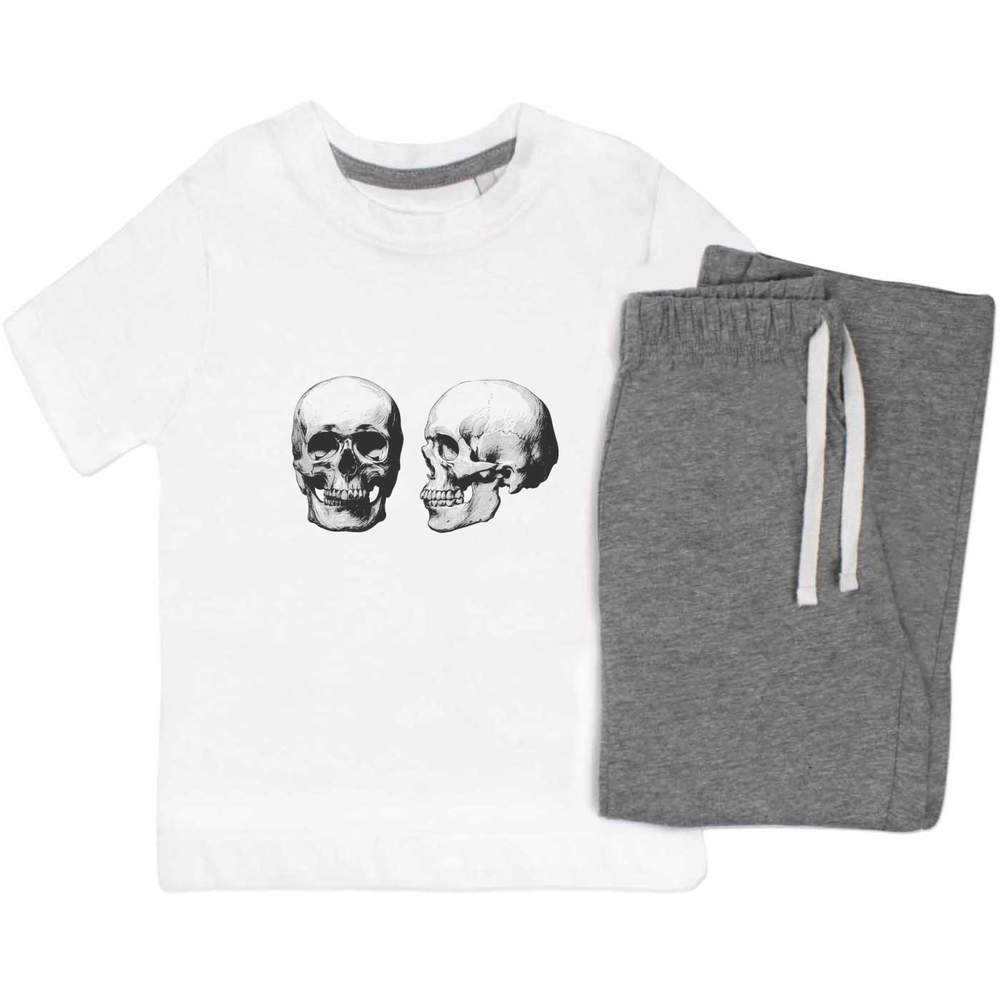 'Two Human Skulls' Kids Nightwear / Pyjama Set (KP053848)