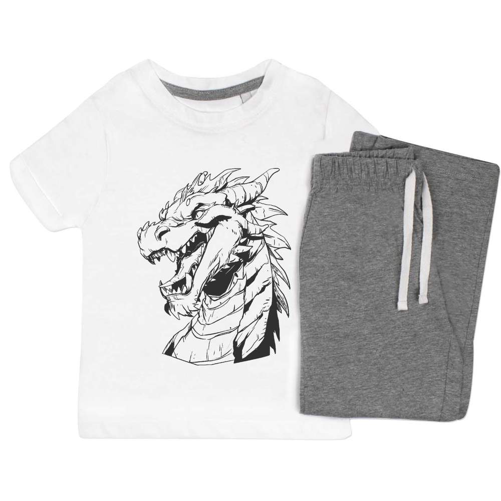 'Dragon Portrait' Kids Nightwear / Pyjama Set (KP053998)