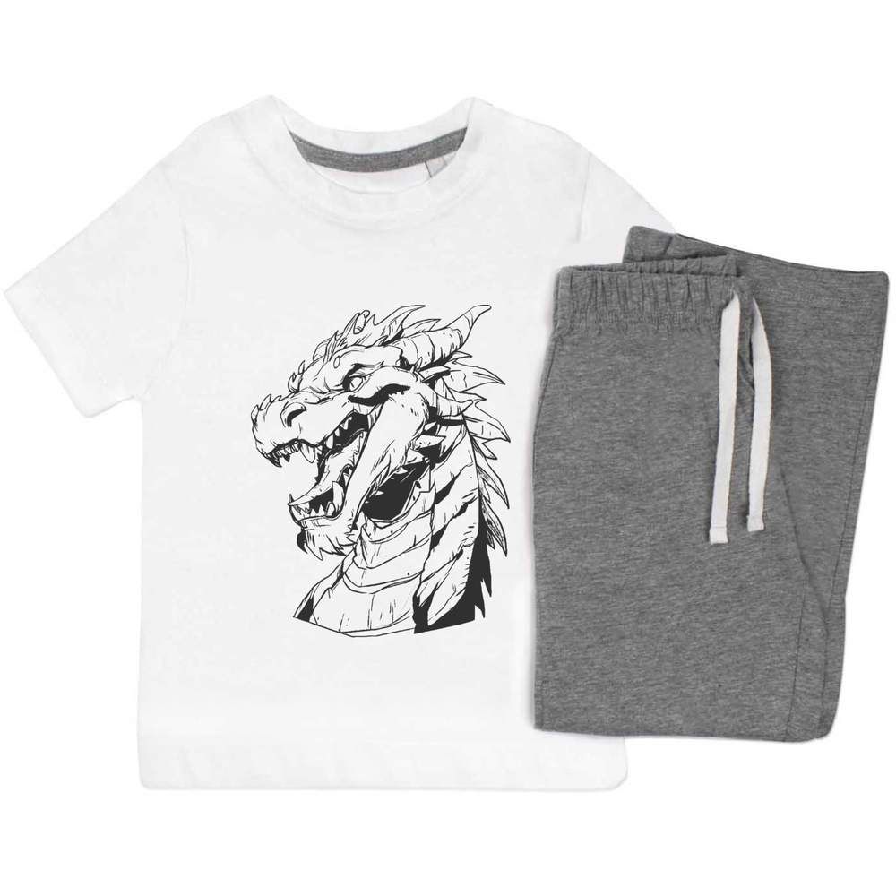'Dragon Portrait' Kids Nightwear / Pyjama Set (KP053998)