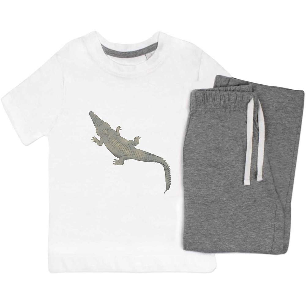'Alligator Top View' Kids Nightwear / Pyjama Set (KP054607)