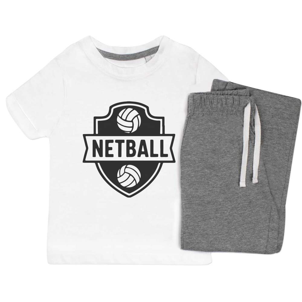 'Netball Emblem' Kids Nightwear / Pyjama Set (KP055327)