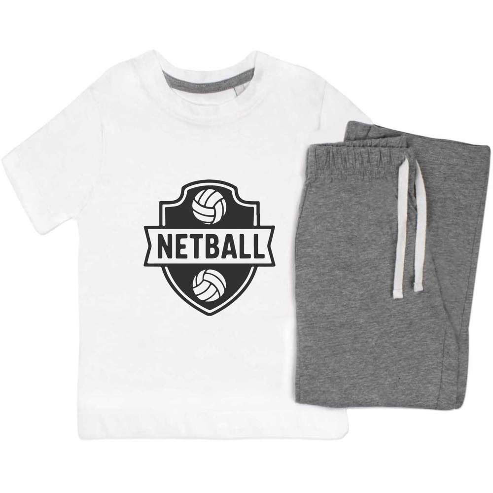 'Netball Emblem' Kids Nightwear / Pyjama Set (KP055327)