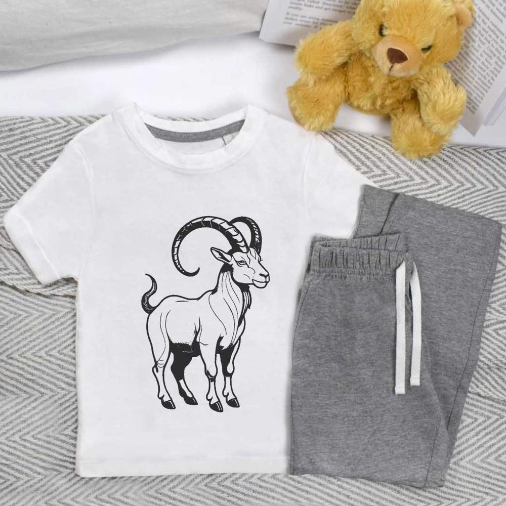 'Capricorn Standing Goat' Kids Nightwear / Pyjama Set (KP044816)