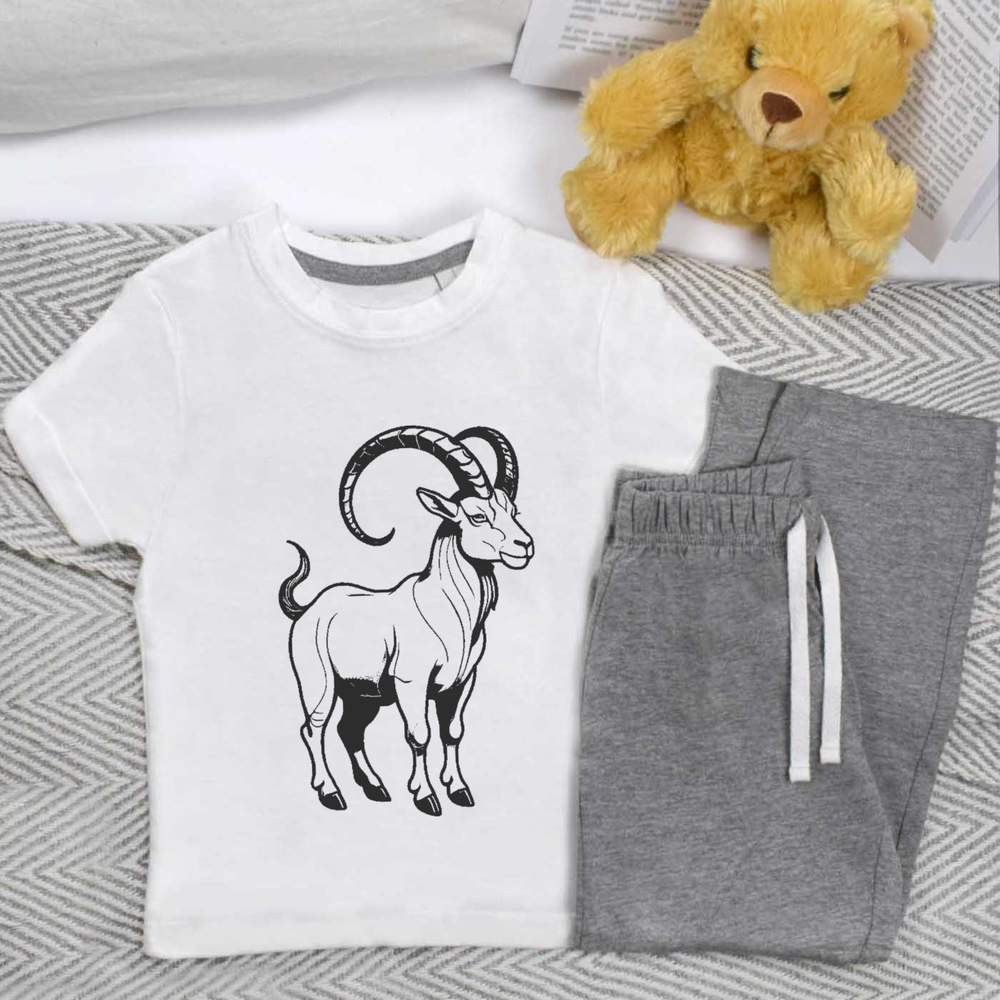 'Capricorn Standing Goat' Kids Nightwear / Pyjama Set (KP044816)