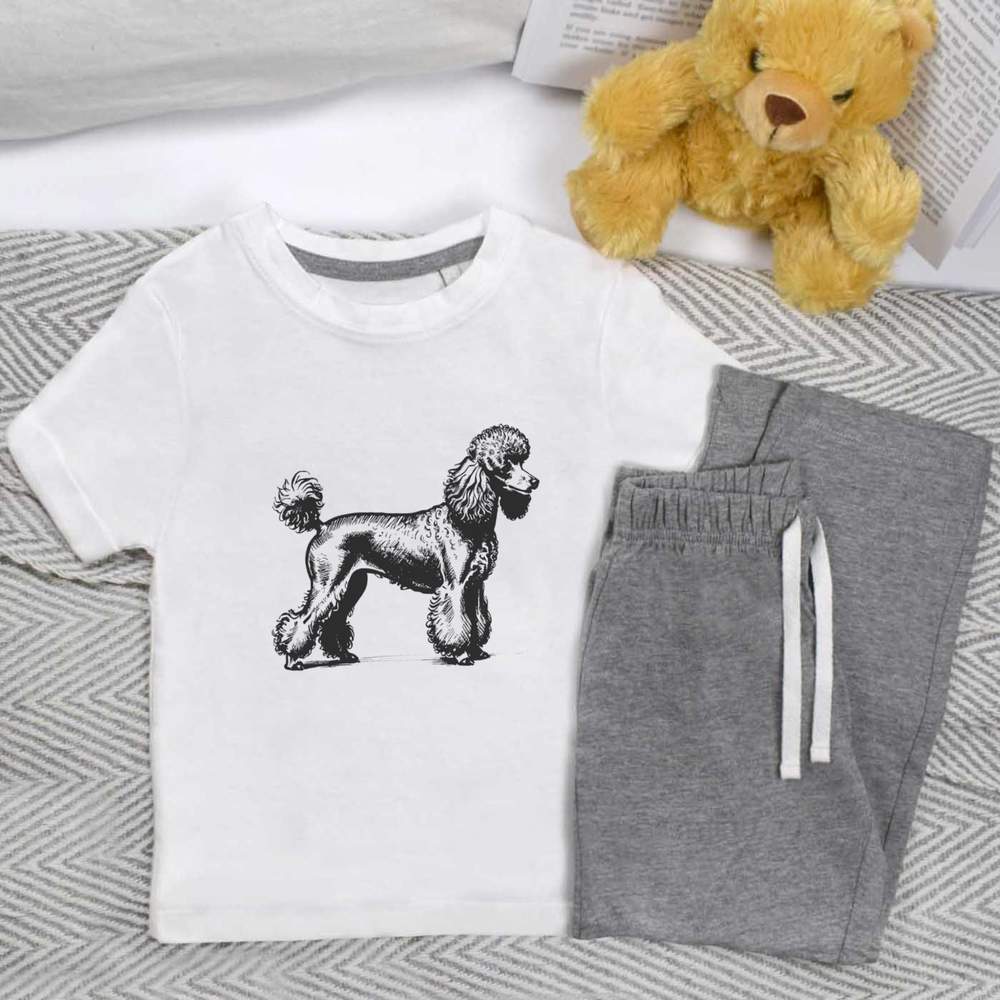 'Poodle On Show' Kids Nightwear / Pyjama Set (KP046205)
