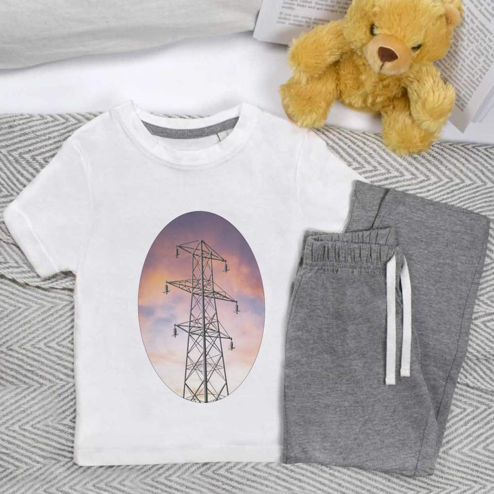 'Electric Pylon' Kids Nightwear / Pyjama Set (KP046516)