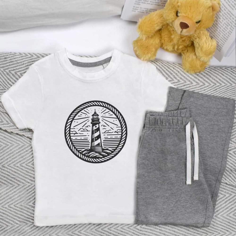 'Lighthouse And Rope' Kids Nightwear / Pyjama Set (KP047595)