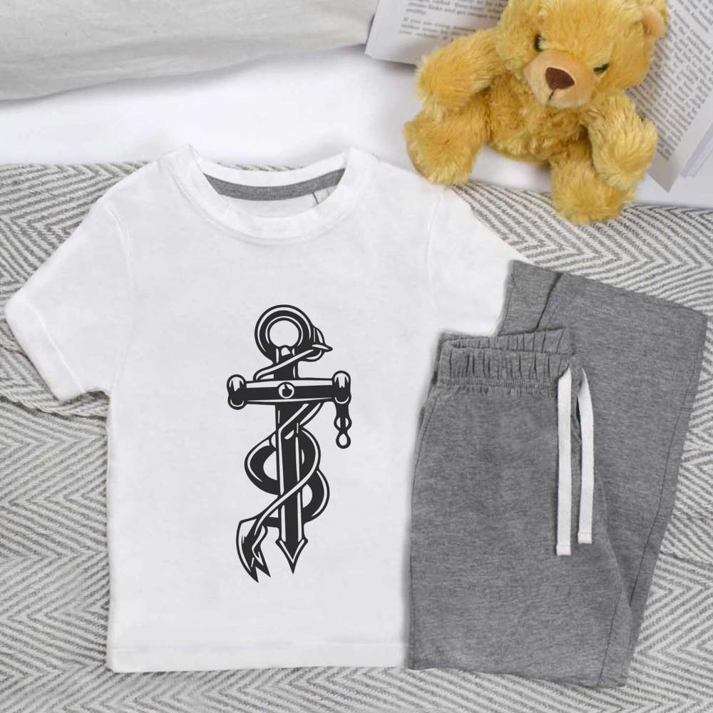 'Sailor's Anchor Cross' Kids Nightwear / Pyjama Set (KP047735)
