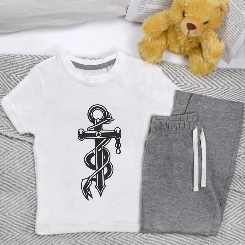 'Sailor's Anchor Cross' Kids Nightwear / Pyjama Set (KP047735)
