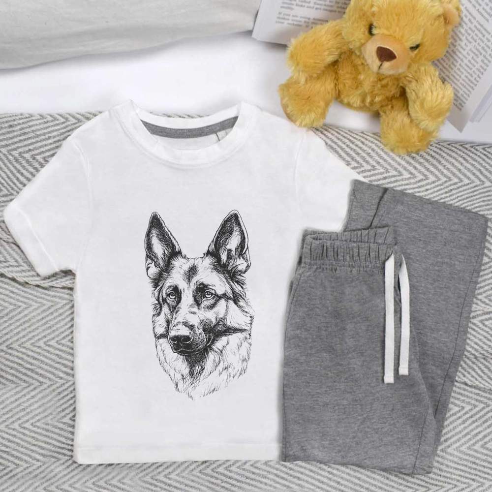 'German Shepherd Portrait' Kids Nightwear / Pyjama Set (KP053359)