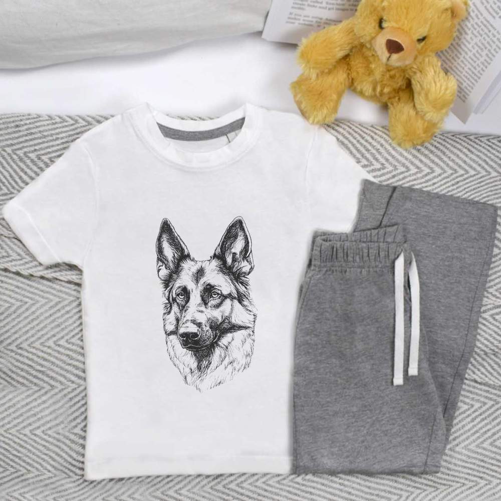 'German Shepherd Portrait' Kids Nightwear / Pyjama Set (KP053359)
