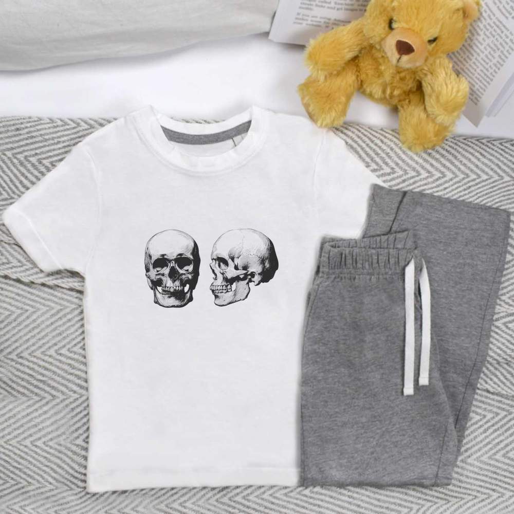 'Two Human Skulls' Kids Nightwear / Pyjama Set (KP053848)