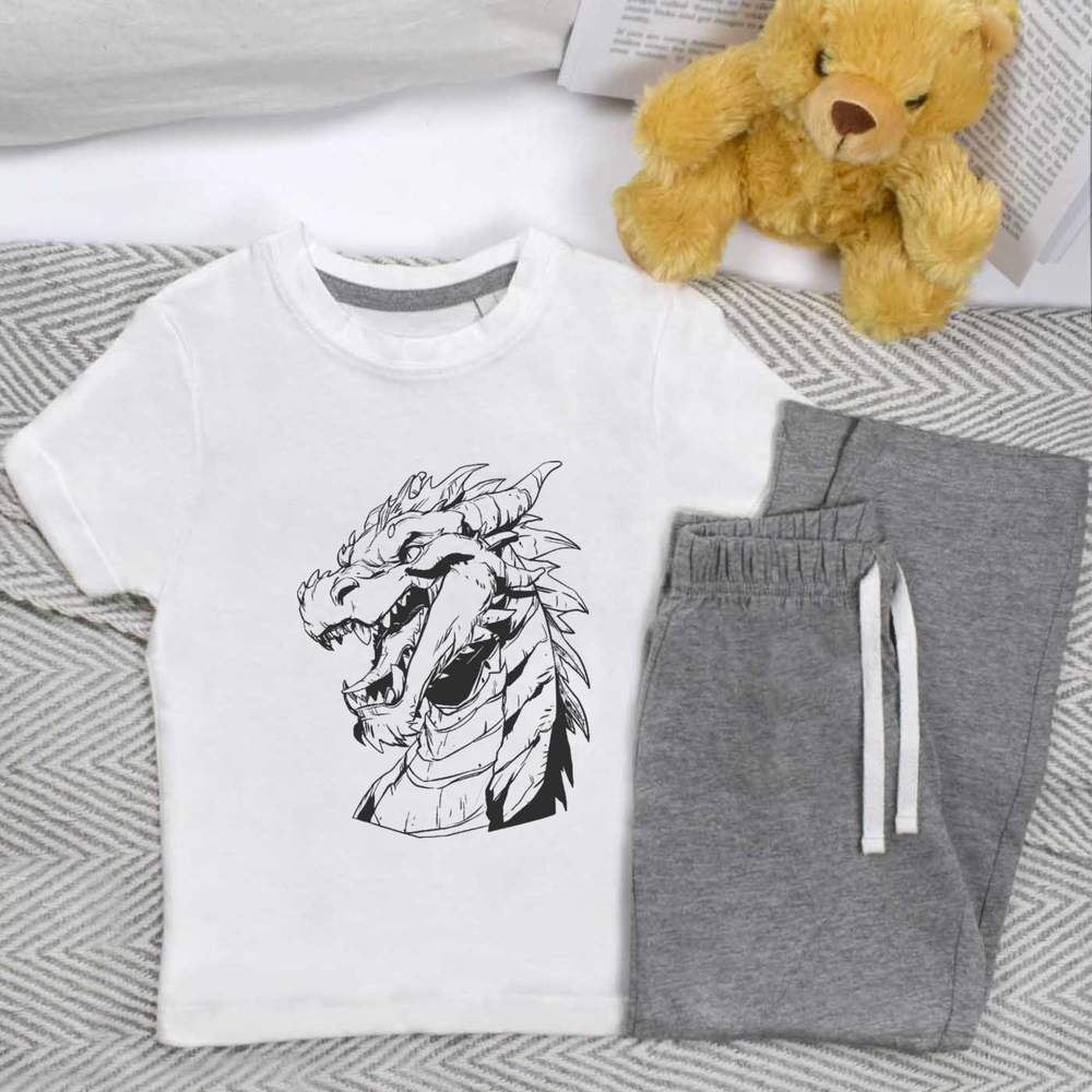 'Dragon Portrait' Kids Nightwear / Pyjama Set (KP053998)