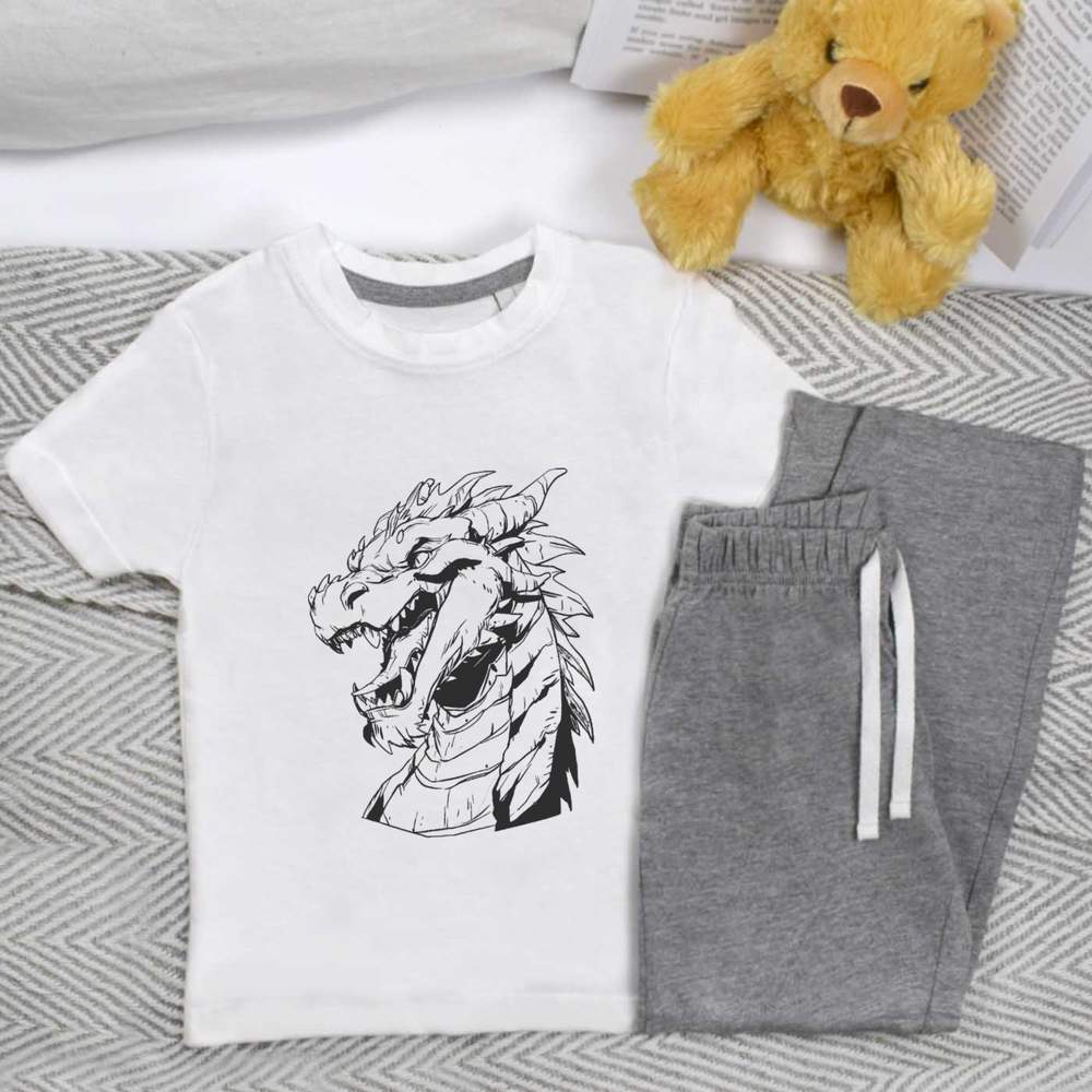 'Dragon Portrait' Kids Nightwear / Pyjama Set (KP053998)
