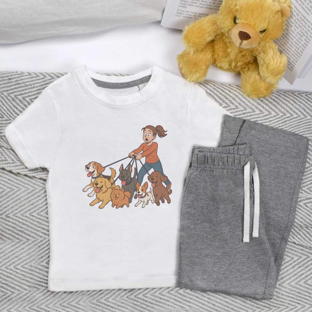 'Walkies Happy Dogs' Kids Nightwear / Pyjama Set (KP054906)