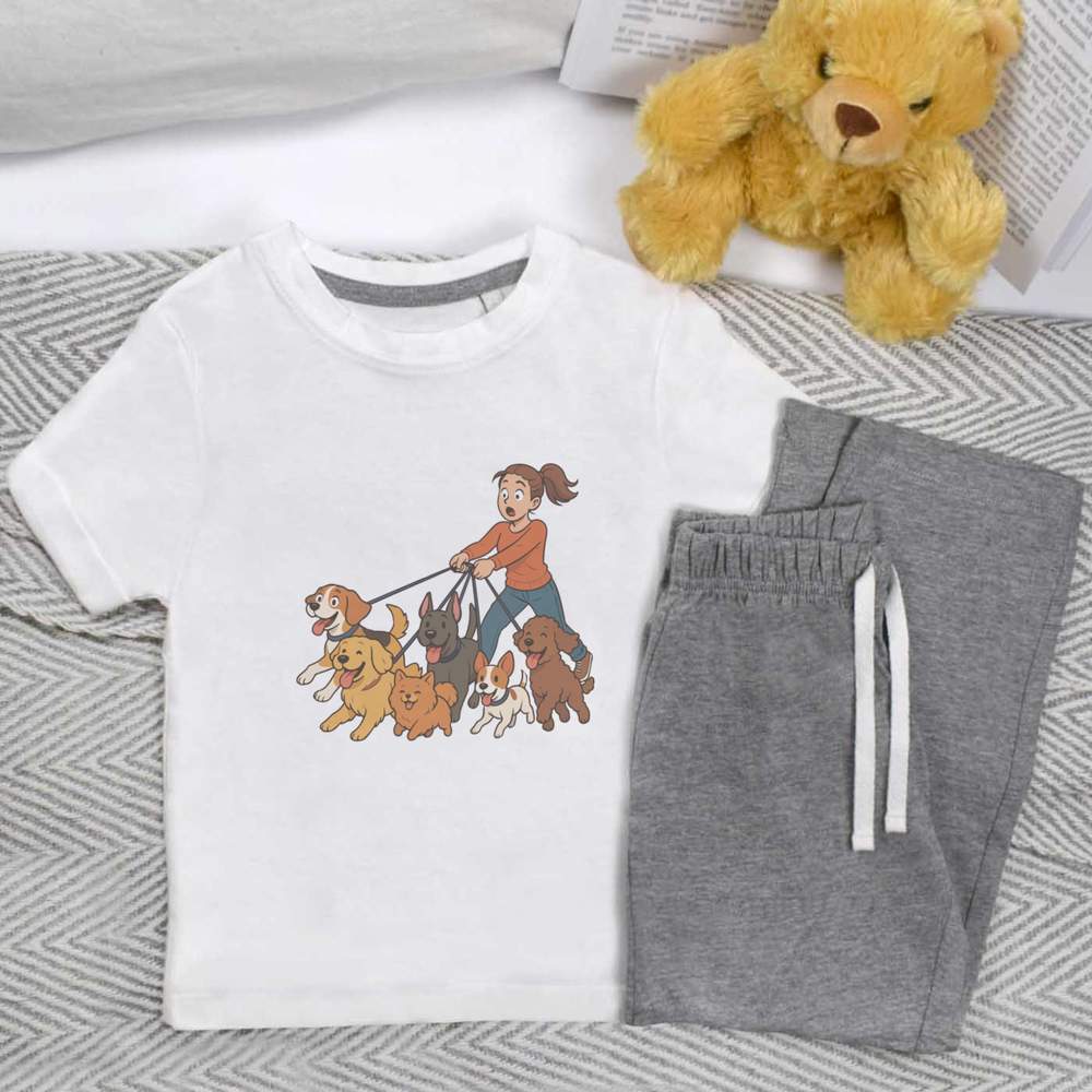 'Walkies Happy Dogs' Kids Nightwear / Pyjama Set (KP054906)