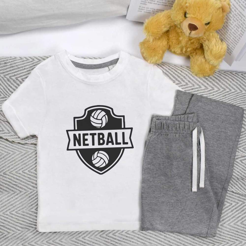 'Netball Emblem' Kids Nightwear / Pyjama Set (KP055327)