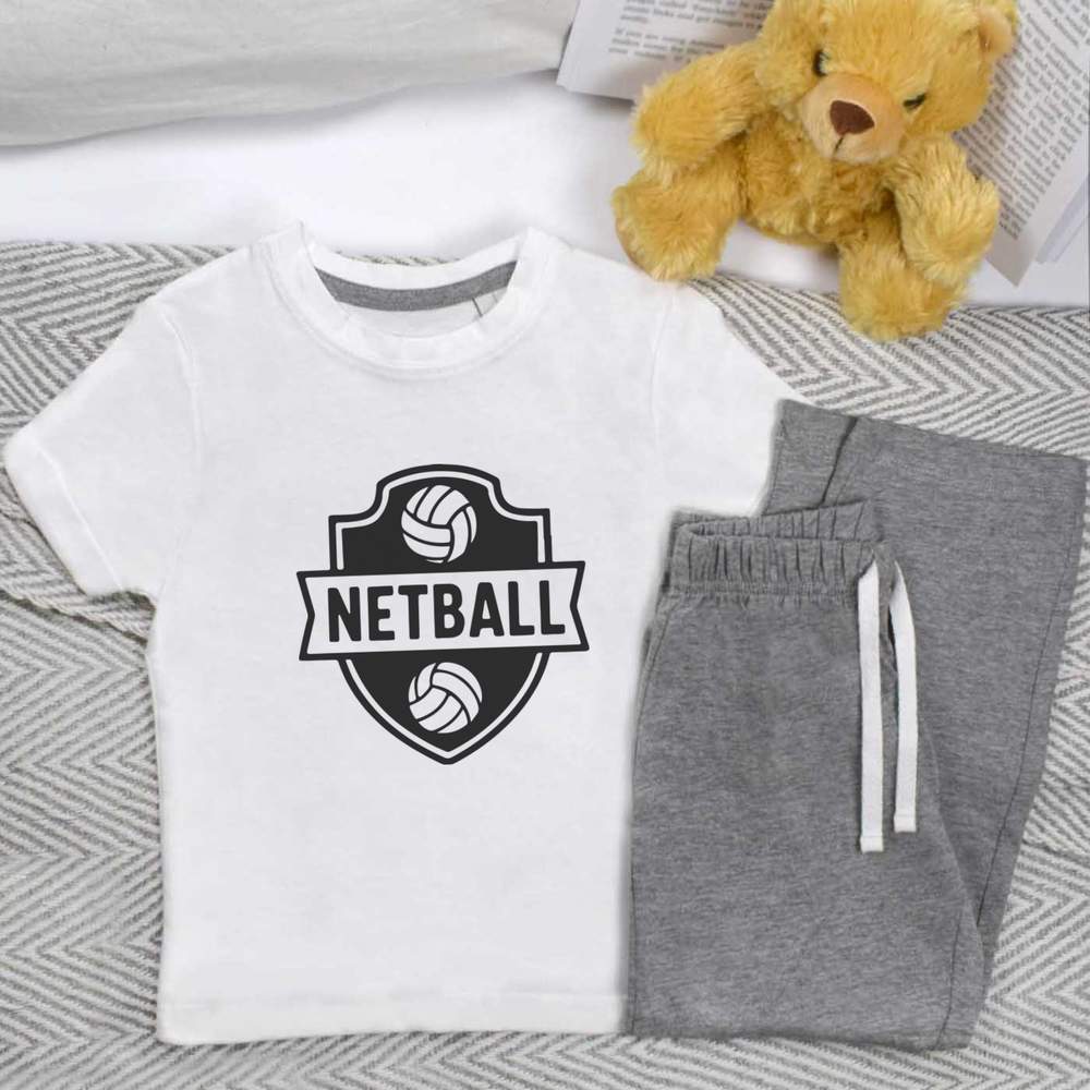 'Netball Emblem' Kids Nightwear / Pyjama Set (KP055327)
