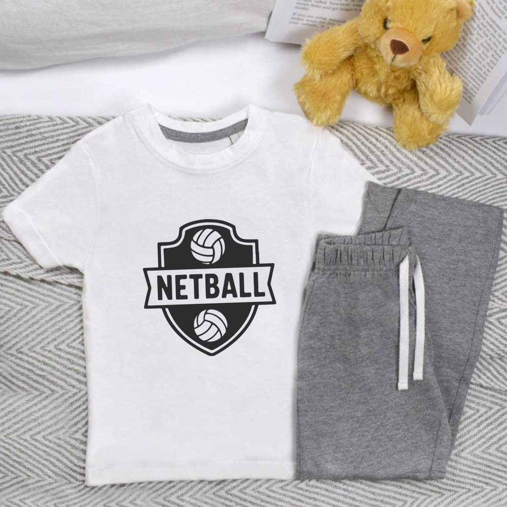 'Netball Emblem' Kids Nightwear / Pyjama Set (KP055327)