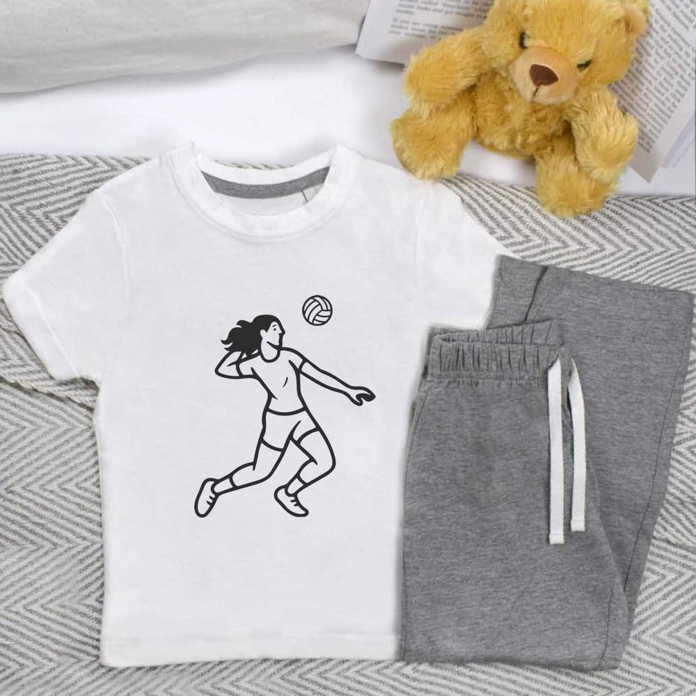 'Volleyball Player Action' Kids Nightwear / Pyjama Set (KP055366)