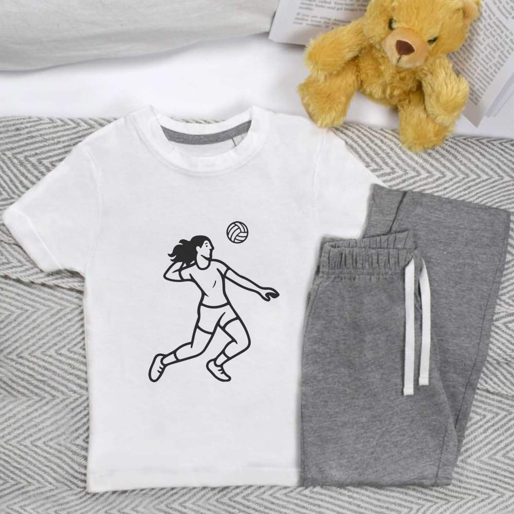 'Volleyball Player Action' Kids Nightwear / Pyjama Set (KP055366)