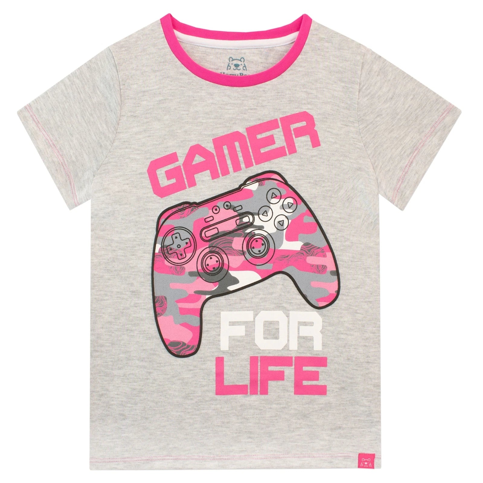 Gaming Pyjamas Kids Girls  6 7 8 9 10 11 12 13 Years PJs Camouflage Pink Grey