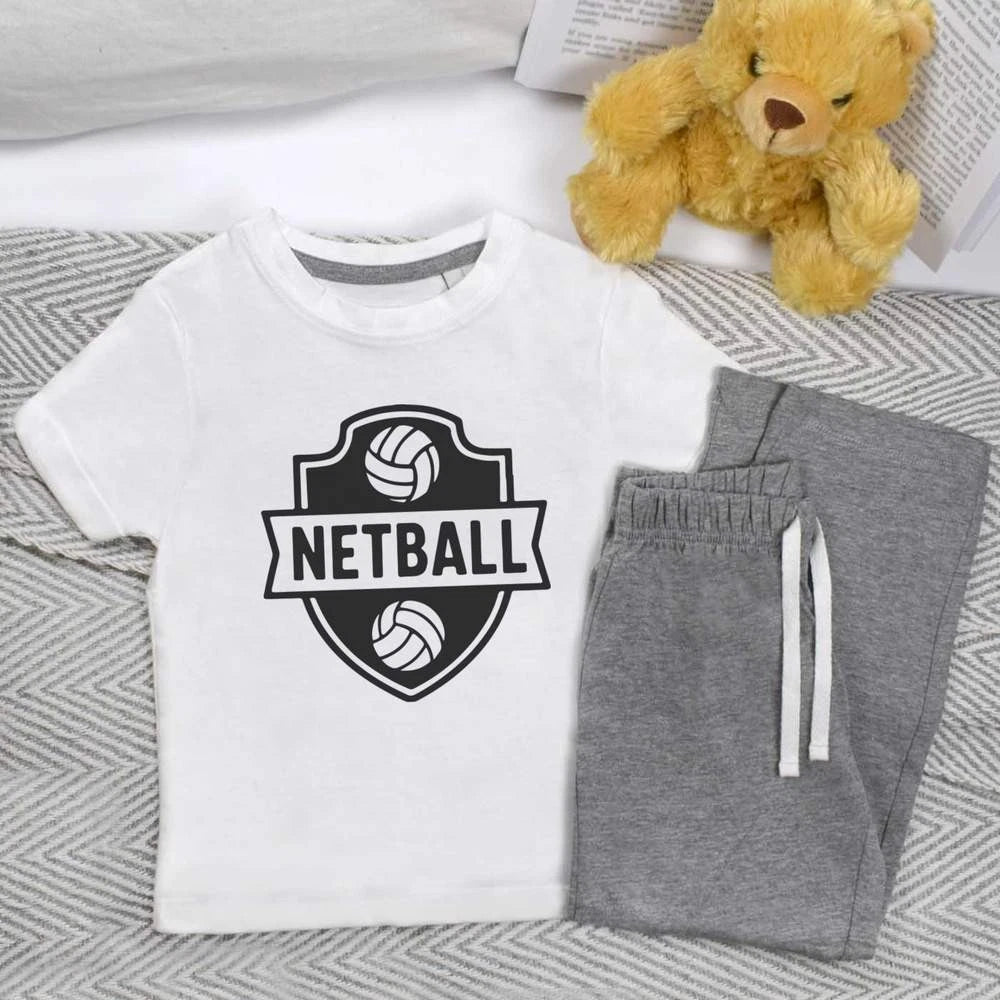 'Netball Emblem' Kids Nightwear / Pyjama Set (KP055327)
