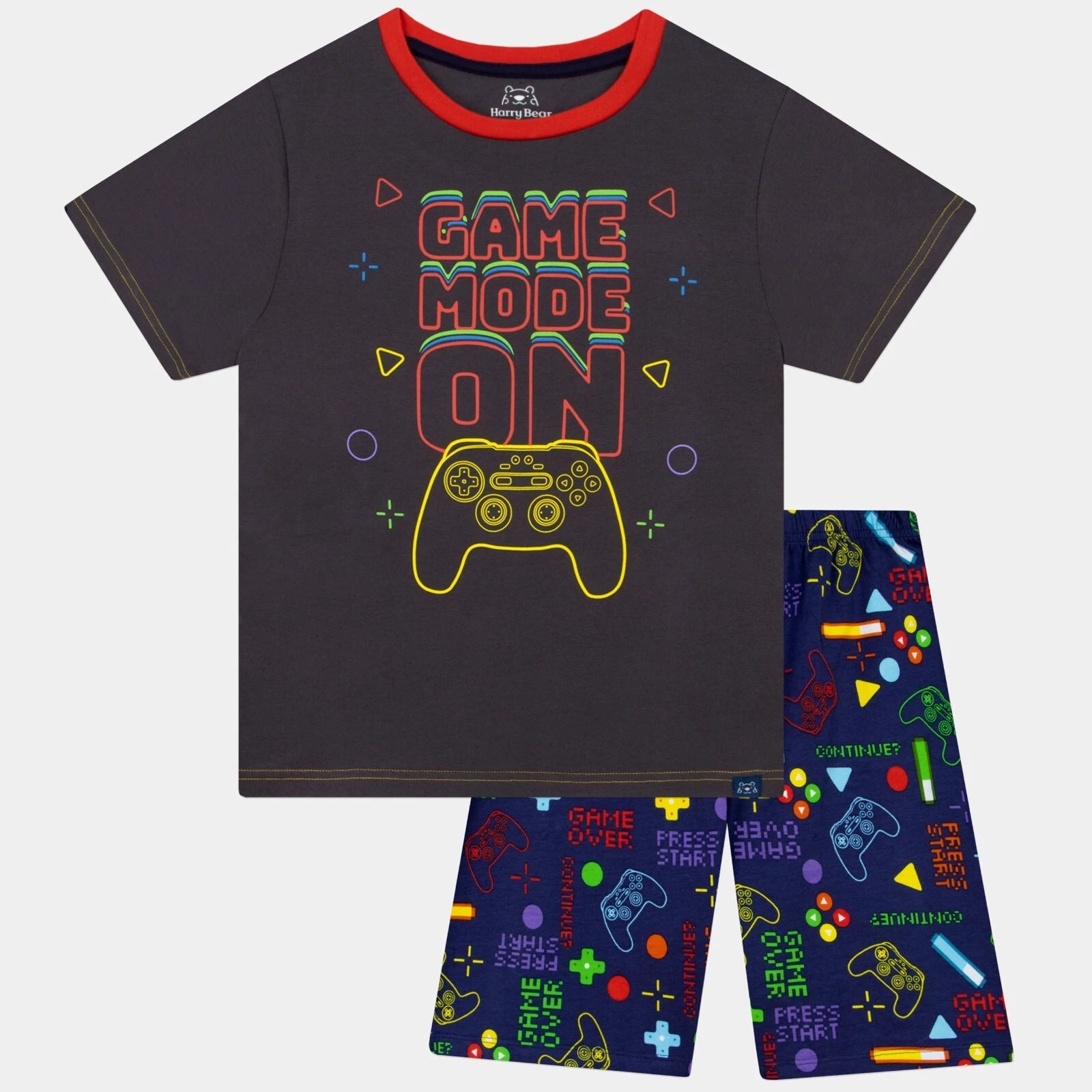 Harry Bear Short Gaming Pyjamas | Boys Gamer Pjs | Short Pyjama Set For Boys