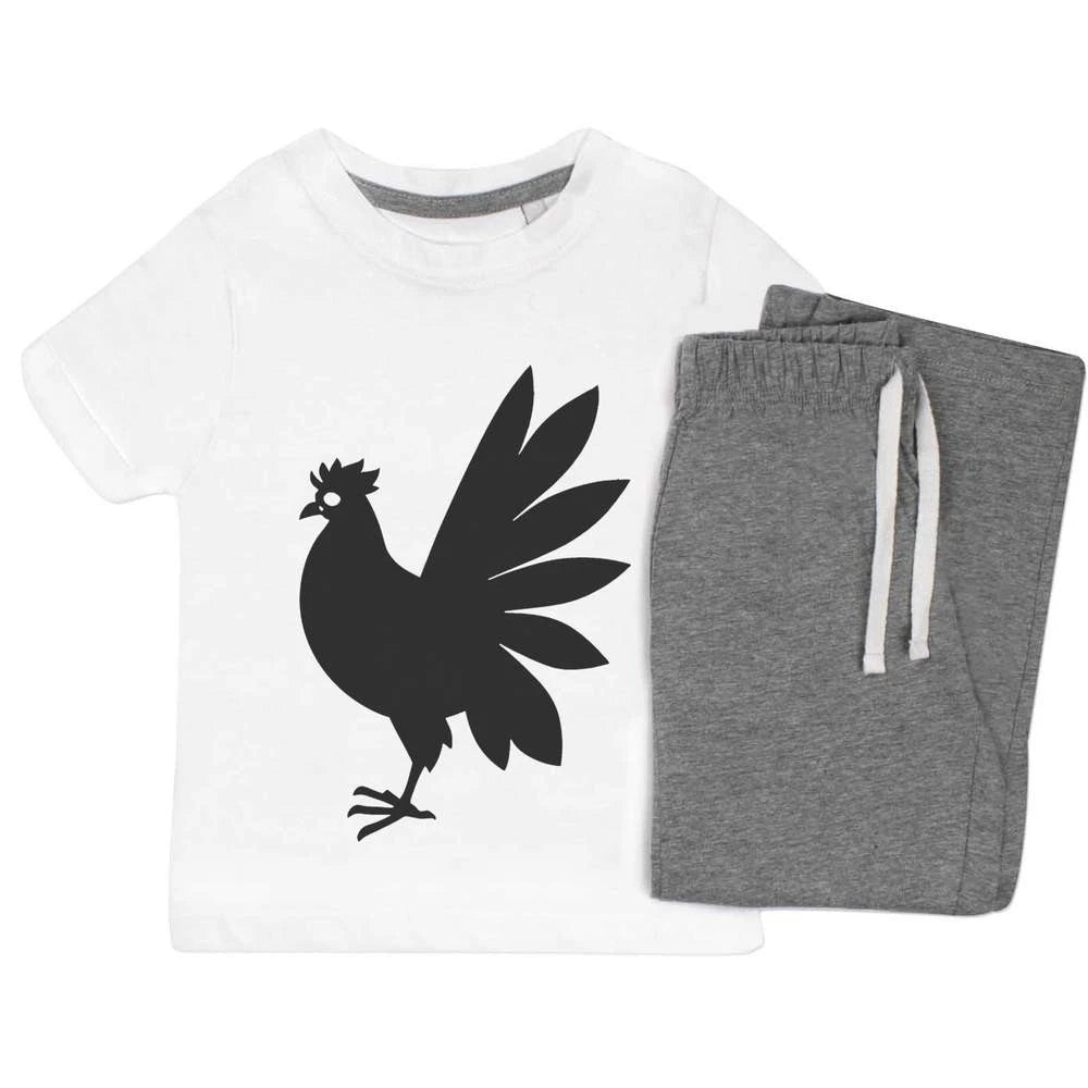 'Cockerel Silhouette' Kids Nightwear / Pyjama Set (KP043866)