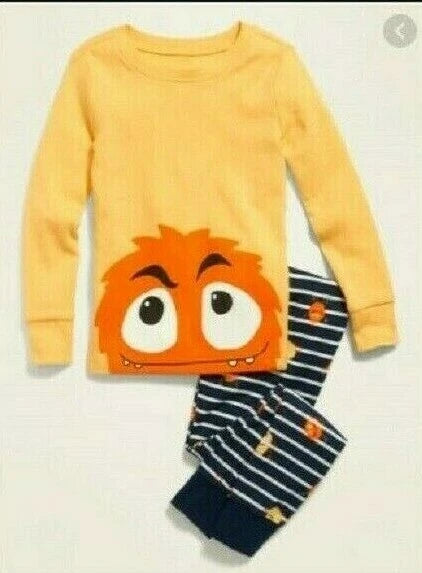 New Old Navy Unisex Monster Printed Long-Sleeve Pajama Set for Toddler 4T 5T