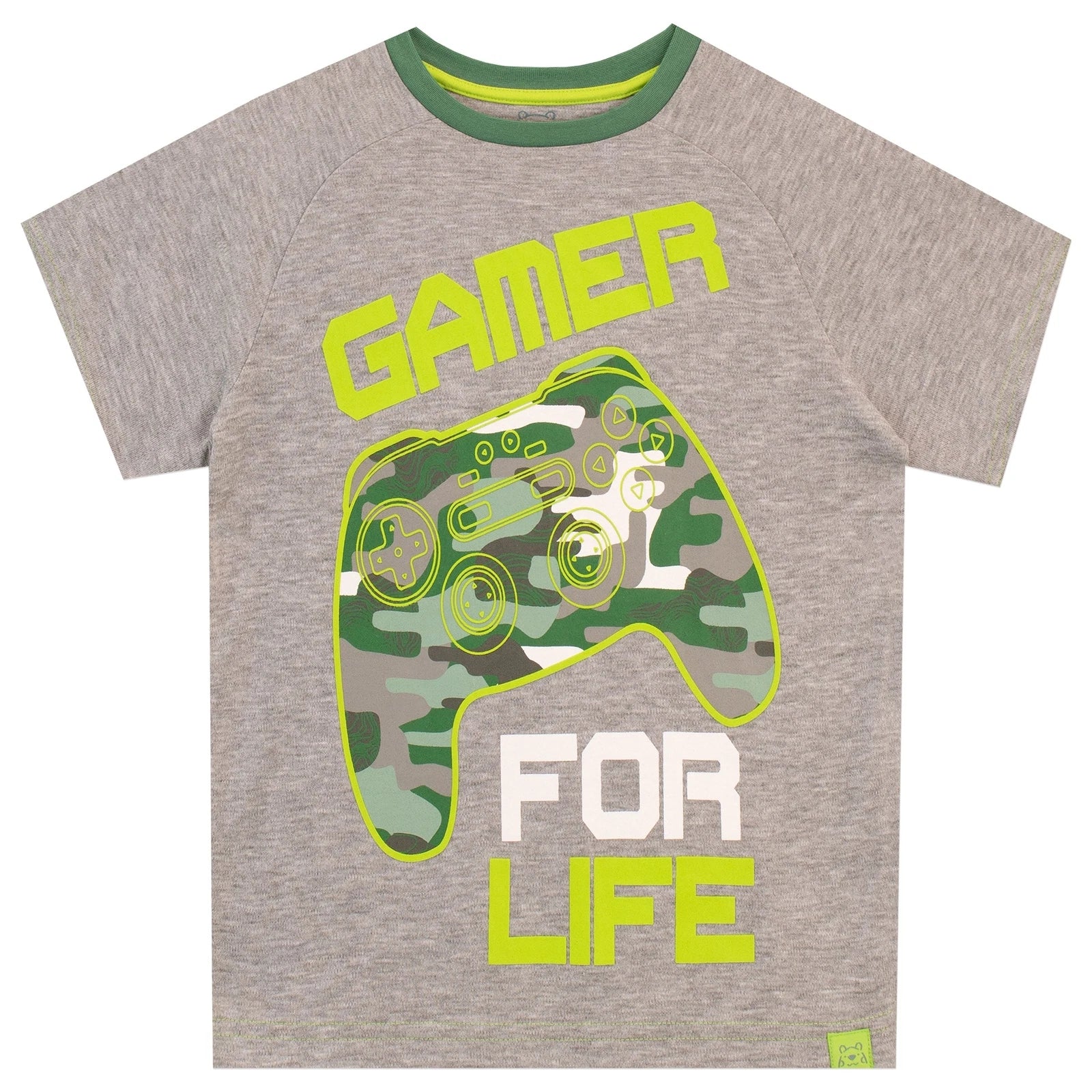 Gaming Pyjamas Kids Boys 6 7 8 9 10 11 12 Years PJ Set Camouflage Grey Green