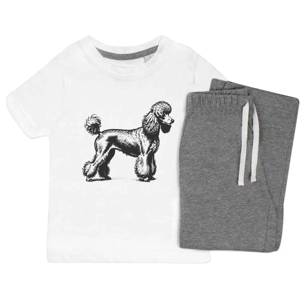 'Poodle On Show' Kids Nightwear / Pyjama Set (KP046205)