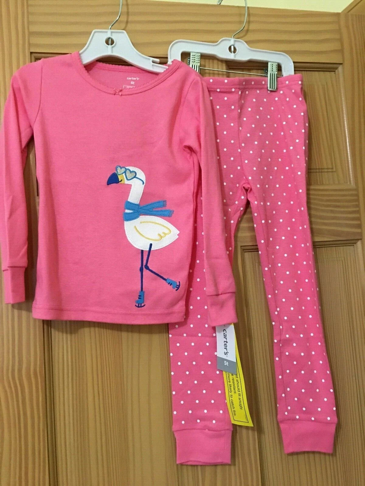 New Carter's Girls Pink Flamingo Pajama Set Long Sleeve Long Pants Kids ManySize